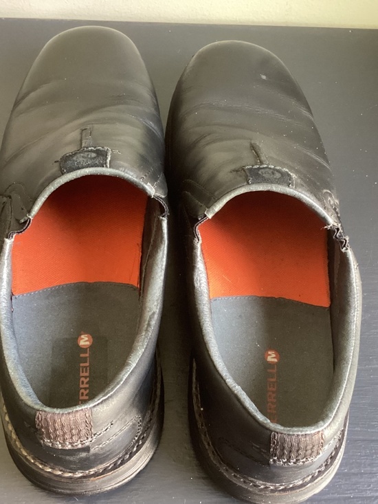 Men’s MERRELL MOC SLIP-ON BLACK LEATHER CASUAL SHOES SIZE 11.5 main image 7